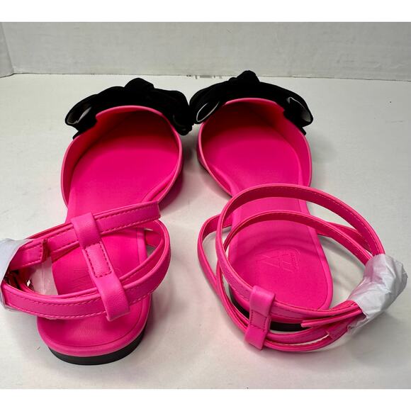 AAJ By Aminah Women's Sudana Bow Detail Ankle Strap Flats Pink Size 7.5 NEW - Picture 6 of 8